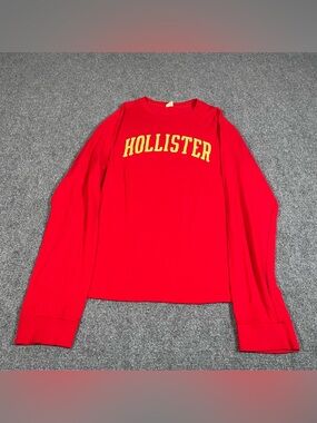 Vintage Hollister Long Sleeve Shirt Men’s Large Red 90s Y2K Preppy Casual